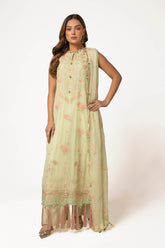 UAE -3 Piece Unstitched Embroidered Chiffon Suit with Embroidered Chiffon Dupatta LE-52018