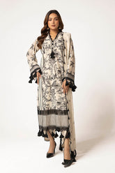 UAE -3 Piece Unstitched Embroidered Swiss Voile Suit with Embroidered Chiffon Dupatta LSV-52009