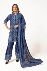 UAE -3 Piece Unstitched Embroidered Swiss Voile Suit with Embroidered Chiffon Dupatta LSV-52019