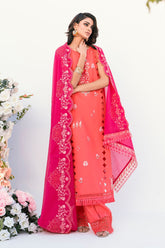 UAE -3 Piece Unstitched Embroidered Printed Denting Lawn Suit DN-52007