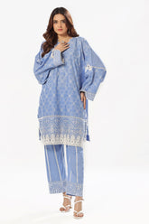 UAE -2 Piece Unstitched Embroidered Lawn Shirt with Dyed Trouser TL-52089