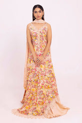 UAE -3 Piece Unstitched Printed Lawn Suit with Embroidered Chiffon Dupatta BCT-52016