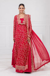 UAE -3 Piece Unstitched Embroidered Chiffon Suit with Embroidered Chiffon Dupatta FE-52131