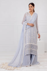 UAE -3 Piece Unstitched Embroidered Chiffon Suit with Embroidered Chiffon Dupatta FE-52149