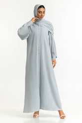 UAE-Georgette Stripes Abaya With Scarf KAB-22131