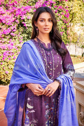 UAE -3PC Lawn Jacquard Unstitched Suit With Foil Printed Paper Cotton Dupatta CN-32013