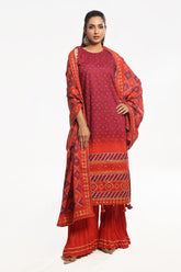 UAE -3 Piece Unstitched Gold Printed Lawn Suit CL-52410 B