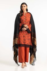 UAE-3 Piece Karandi Embroidered Suit IUSTKSD-470