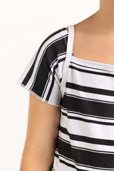 UAE -Junior Girl White And Black Dress 231-414-001