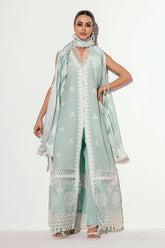 UAE -3 Piece Unstitched Embroidered Printed Denting Lawn Suit DN-52023