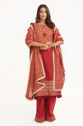 UAE -3 Piece Unstitched Lacquer Printed Lawn Suit CL-52138 B