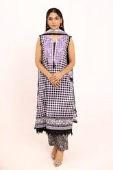 UAE -3 Piece Unstitched Embroidered Printed Lawn Suit B-52017