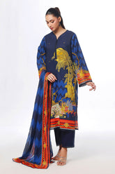 UAE-3 Piece Unstitched Printed Lawn Suit CLP-42210