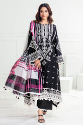 UAE -3 Piece Unstitched Lacquer Embroidered Lawn Suit with Zari Paper Cotton Dupatta SP-52043