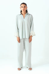 UAE-Ripple Crinkle Dyed Co-Ord Set IUSTTS-854