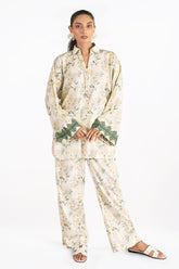 UAE-Ripple Crinkle Printed Co-Ord Set IUSTTS-856