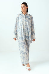 UAE-Ripple Crinkle Printed Co-Ord Set IUSTTS-864