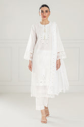 UAE -3 Piece Unstitched Embroidered Lawn Suit with Embroidered Chiffon Dupatta PM-52037