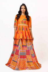 UAE -2 Piece Unstitched Embroidered Lawn Suit with Printed Lawn Trouser TL-42113