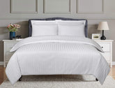 UAE -White Stripe Satin T-250 Quilt Cover Set 22B