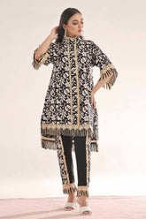 UAE -Unstitched Gold Printed Lawn Shirt SL-42036 A