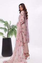 UAE -3 Piece Unstitched Printed Soya Silk Suit with Printed Chiffon Dupatta SY-52002