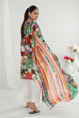 UAE -3 Piece Unstitched Printed Pure Bamboo Silk Suit with Printed Chiffon Dupatta BS-52004
