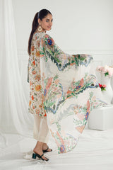 UAE -3 Piece Unstitched Printed Lawn Suit with Printed Pure Silk Chiffon Dupatta C-52006