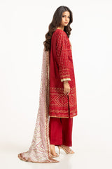 UAE-3PC Lawn Gold And Lacquer Printed Suit With Embroidered IUSTKSD-720