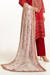 UAE-3PC Lawn Gold And Lacquer Printed Suit With Embroidered IUSTKSD-720