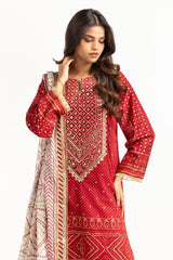 UAE-3PC Lawn Gold And Lacquer Printed Suit With Embroidered IUSTKSD-720