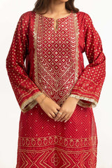 UAE-3PC Lawn Gold And Lacquer Printed Suit With Embroidered IUSTKSD-720