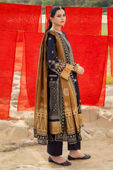 UAE -3 Piece Unstitched Gold Printed Lawn Suit CL-52120-A