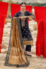 UAE -3 Piece Unstitched Gold Printed Lawn Suit CL-52120-A