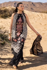 UAE -3 Piece Unstithed Printed Lawn Suit with Embroidered Denting Lawn Dupatta DN-52012