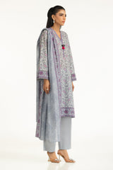 UAE-3PC Lawn Printed Suit IUSTKSD-2022