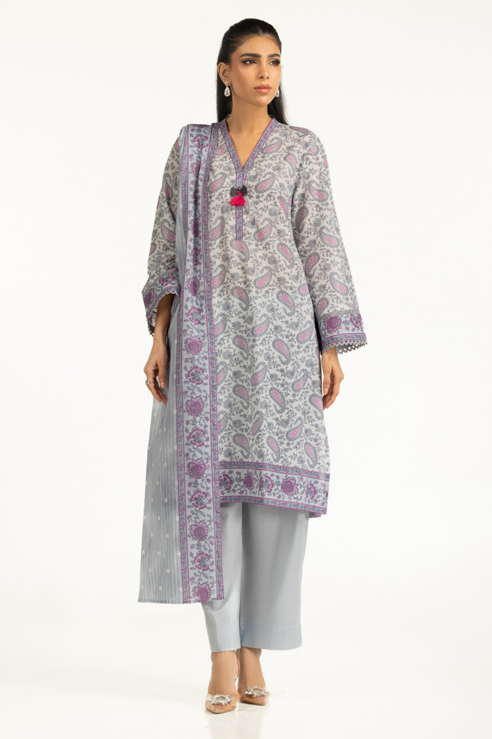 UAE-3PC Lawn Printed Suit IUSTKSD-2022