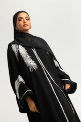 UAE-3PC Blended Embroidered Abaya
