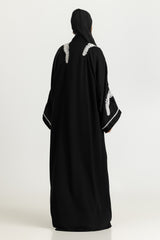 UAE-3PC Blended Embroidered Abaya