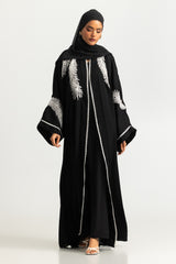 UAE-3PC Blended Embroidered Abaya