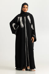 UAE-3PC Blended Embroidered Abaya