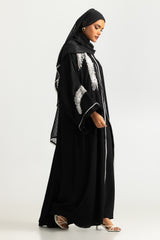 UAE-3PC Blended Embroidered Abaya