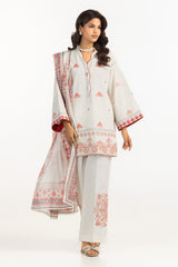 UAE-3PC Cambric Embroidered Suit IPSTD-77445