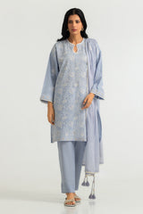 UAE-3PC Cambric Embroidered Suit