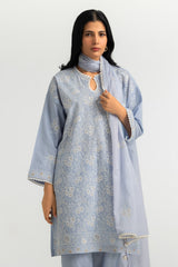 UAE-3PC Cambric Embroidered Suit