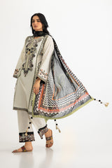 UAE-3PC Cambric Embroidered Suit