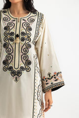 UAE-3PC Cambric Embroidered Suit