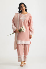 UAE-3PC Cambric Embroidered Suit