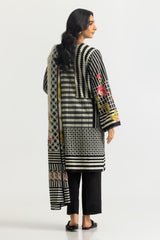 UAE-3PC Cambric Printed Suit With Embroidered