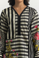 UAE-3PC Cambric Printed Suit With Embroidered